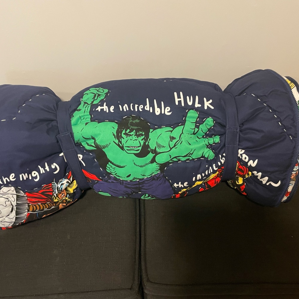 Pottery Barn Marvel sleeping bag. Good as new, never used